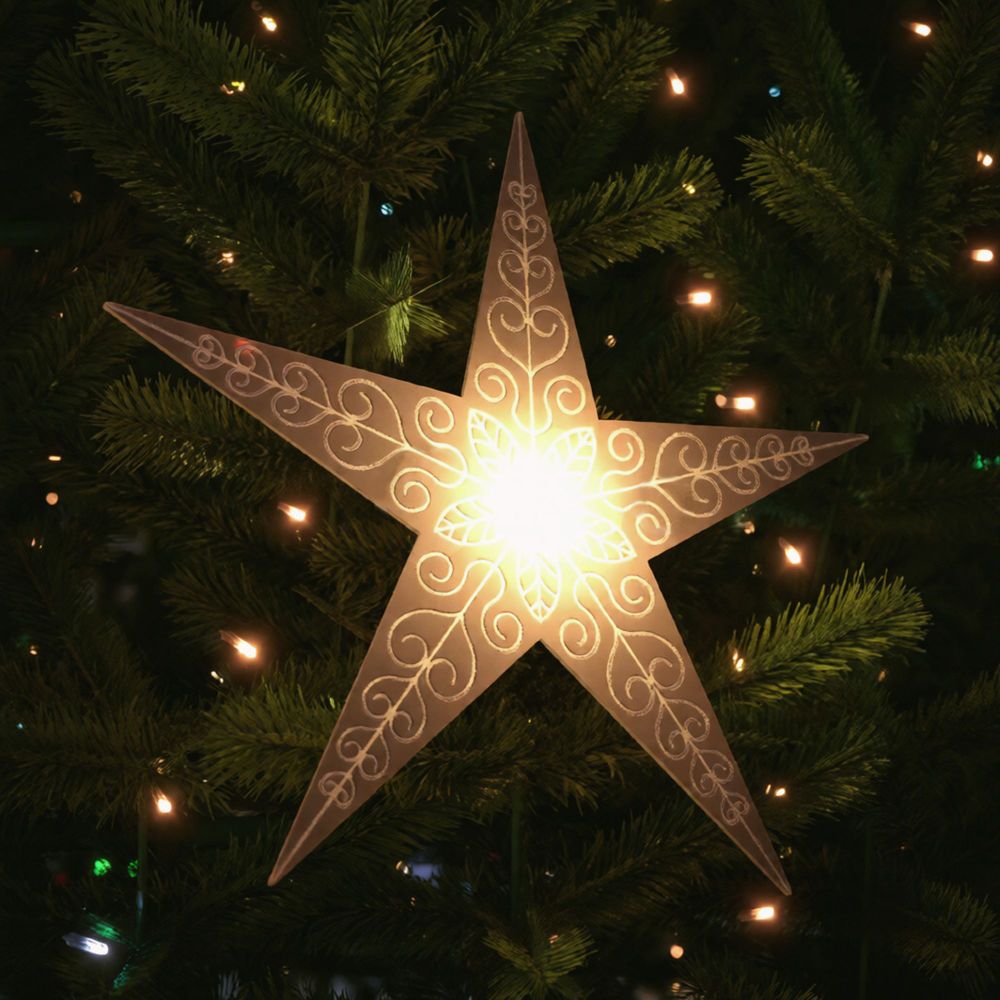 Светодиодная игрушка на елку "Звезда золотая"