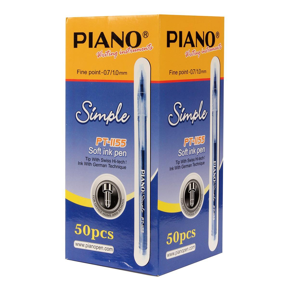 Ручка масляная Piano Simple, 0, 7мм, синяя (Комплект 50шт.)