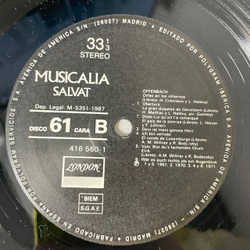 Винтажная виниловая пластинка LP Сборник Оперетт Musicalia 61. La Opereta (Испания 1987)