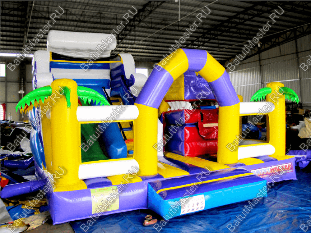 Коммерческий батут "Белый клык" с не механизированной головой, размер 6*6*4 м