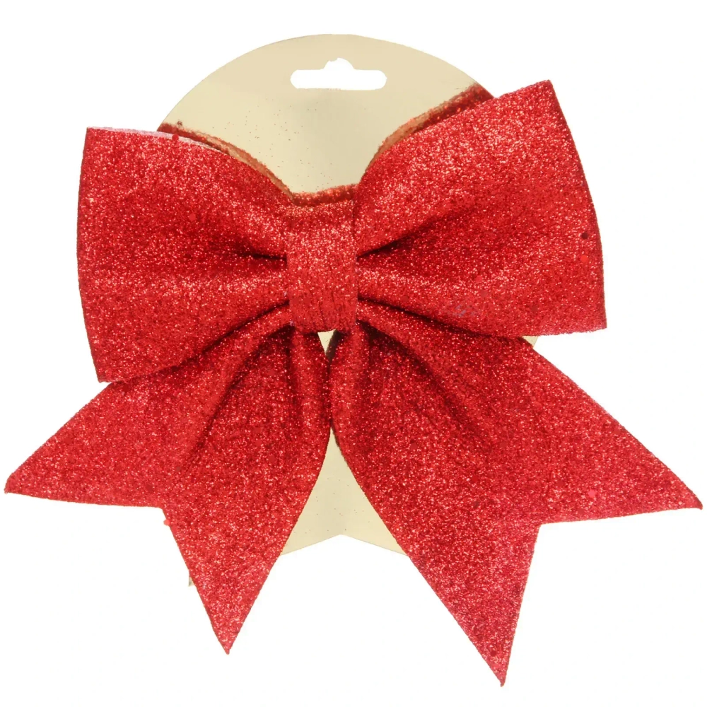 Бант на ёлку «Яркий праздник» 15*20 см, Красный