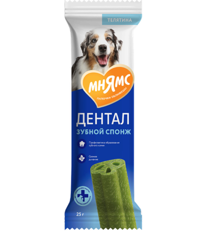Мнямс Dental Лакомство для собак "Зубные спонжи" с эвкалиптом и телятиной 25гр.