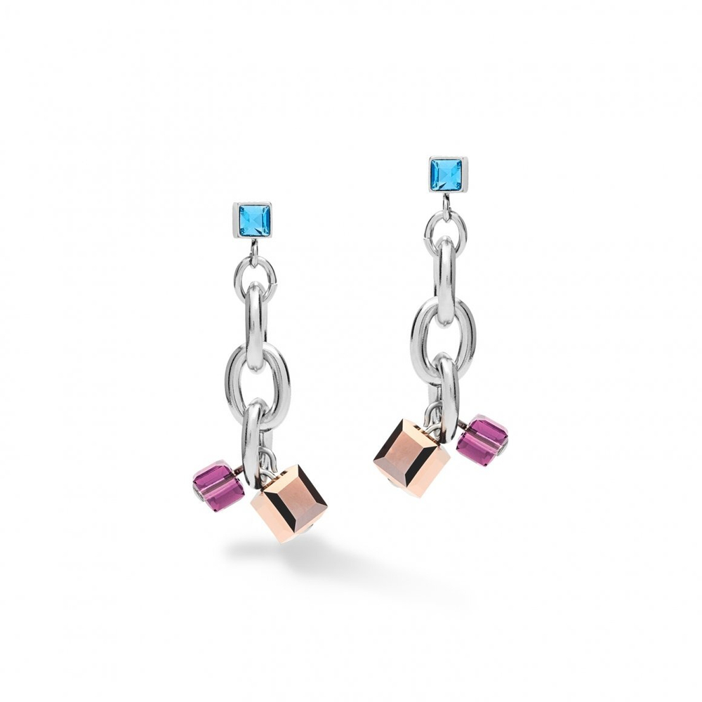 Серьги Coeur de Lion Multicolor 5063/21-1578 цвет голубой, розовый