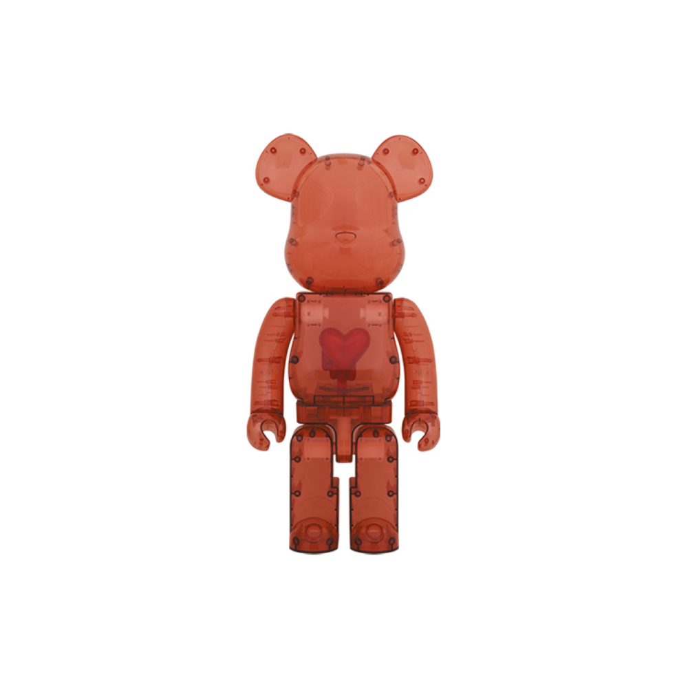 Дизайнерские игрушки BE@RBRICK x Emotionally Unavailable CLEAR RED HEART EU, 1025822-617177840
