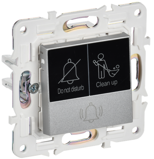 SKANDY Кнопка звонка с индикацией для отелей 10А SK-V17S серебряный IEK