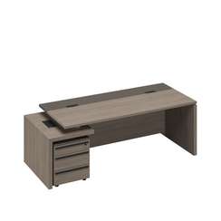 Стол руководителя с кабель-каналами с тумбой 3-ящичной с замком левый РС 123 ДЧ/ЛС