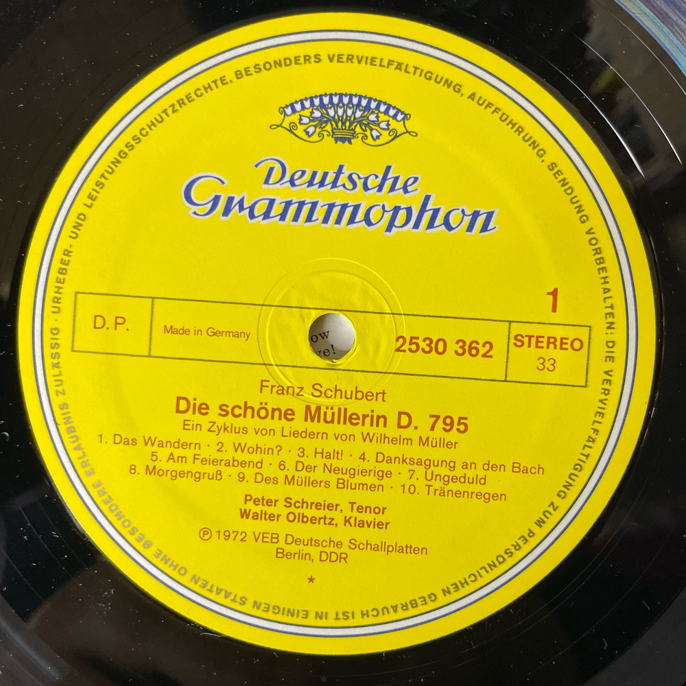 Винтажная виниловая пластинка LP Franz Schubert Шуберт, Peter Schreier, Die Schone Mullerin (Германия 1972)