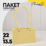 Пакет подарочный 22х13,5х10,5 Ваза для цветов (Желтый)