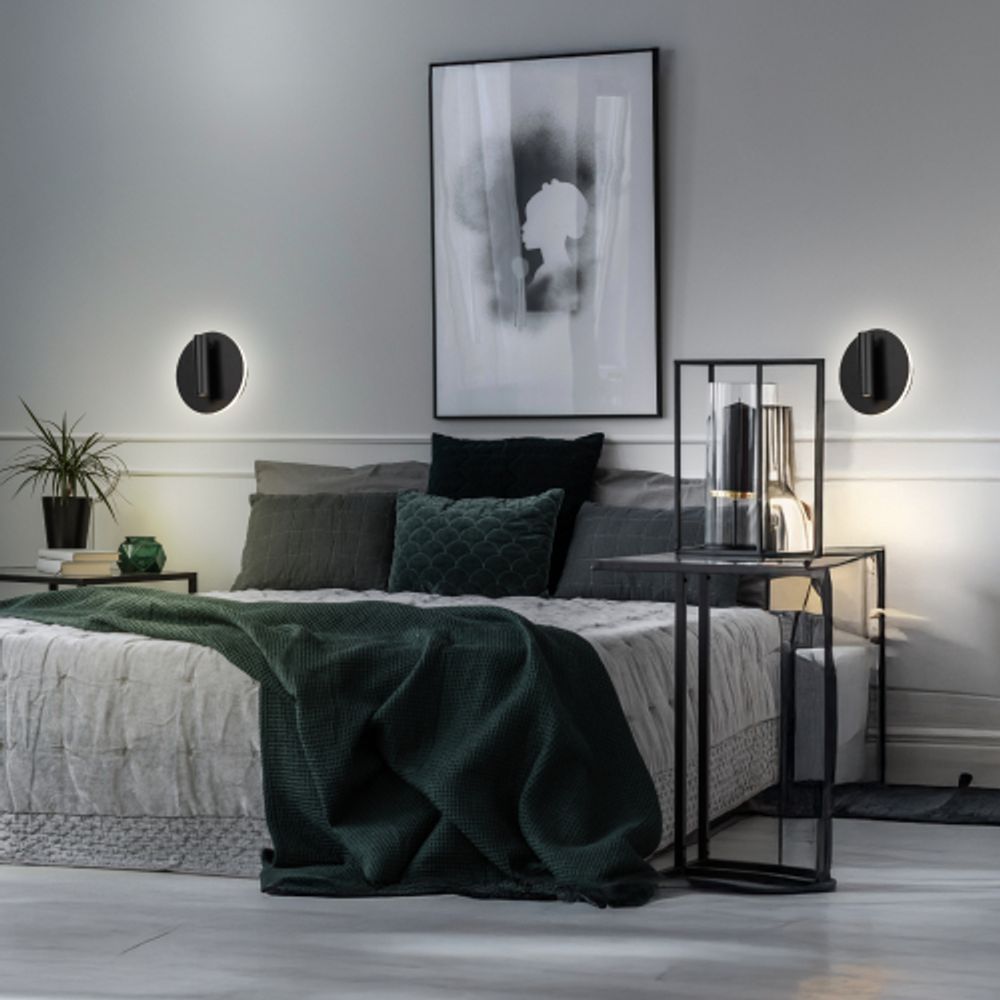 Декоративная подсветка светодиодная ЭРА EDGAR WL55 BK для интерьера COB 5Вт/SMD 7Вт 4000К черный IP20