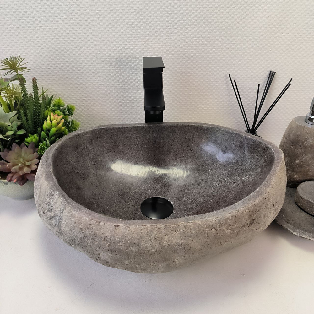 Раковина из речного камня RS63337 (47*35*16) 0122