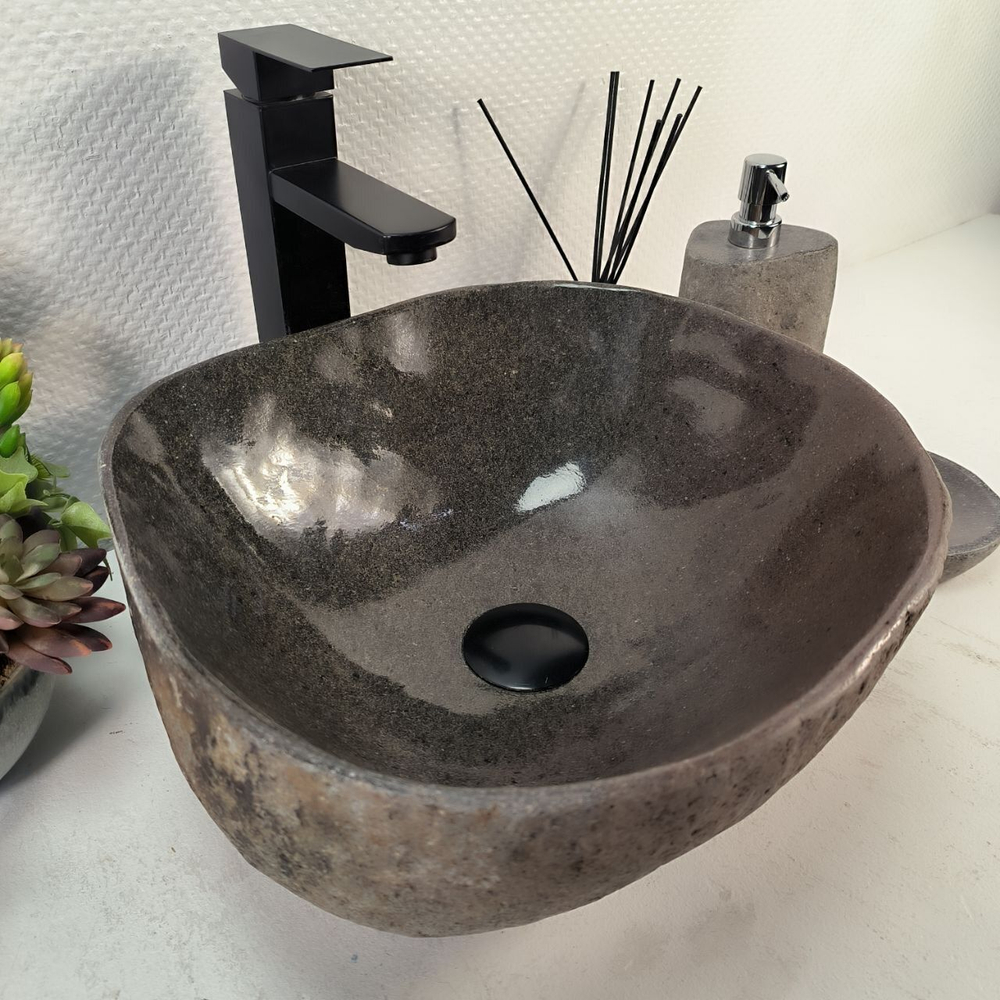 Каменная раковина из речного камня RS-05288 (38*35*15) 0860 из натурального камня