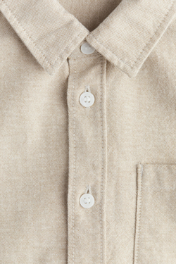 H&M Хлопковая рубашка, светло-бежевый