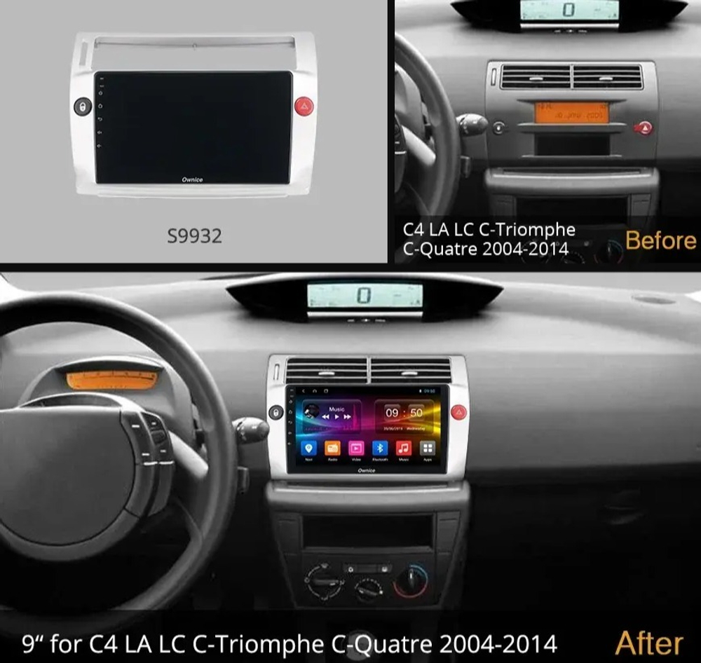 Магнитола для Citroen C4 2004-2011 - Carmedia OL-9932 QLed+2K, Android 13, TS20, CarPlay, 4G SIM-слот