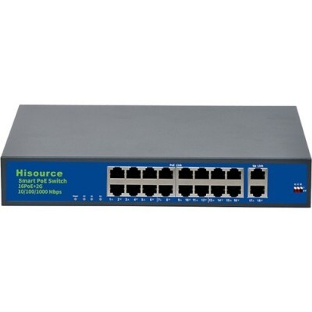 Коммутатор Hisource Hi-F1621GBL-A [портов-19, 16Poe+2Uplink+1SFP]
