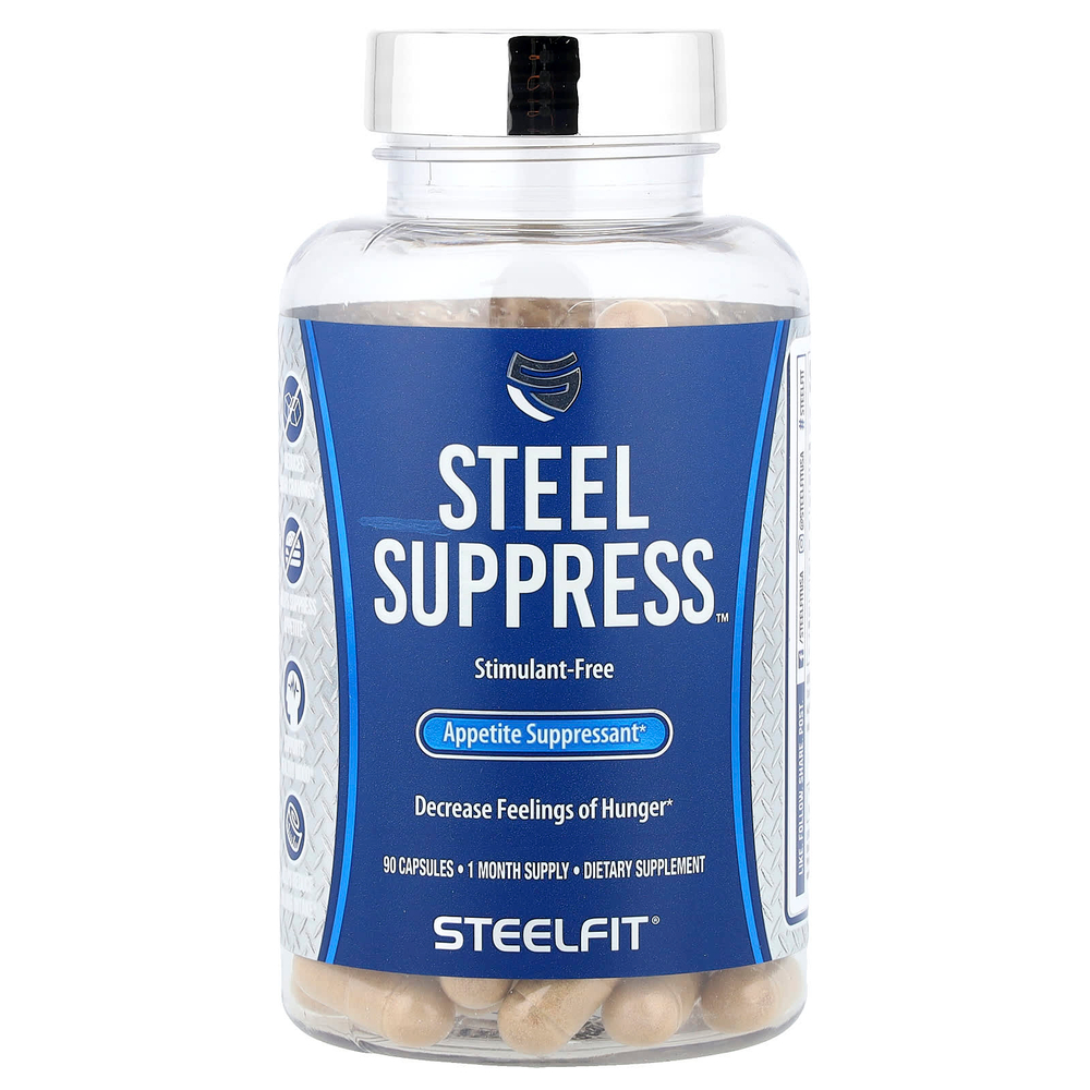 SteelFit, Steel Suppressant, средство для подавления аппетита, 90 капсул