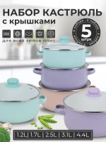 Набор эмалированных кастрюль с крышками — первый сорт