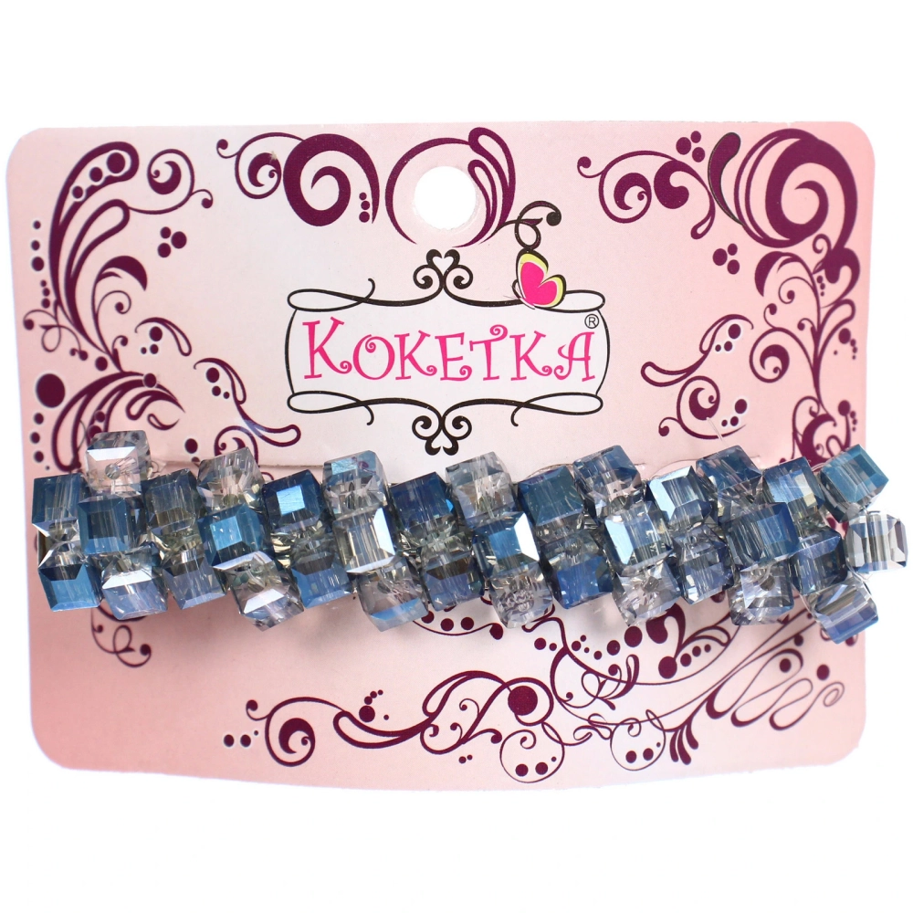 Заколка-автомат «КОЛЛИНА», флора, микс 4 цвета, 8см (блистер Кокетка и пакет с подвесом)