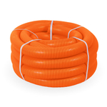 Труба гофрированная ПНД тяжёлая 750 Н (HF) оранжевая с/з d50 мм (15м/уп) Промрукав