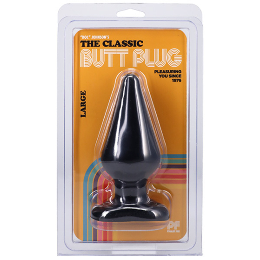 Черная анальная пробка 14см Doc Johnson Butt Plugs Smooth Classic Large Black 0244-06-CD