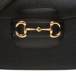 GUCCI Horsebit 1955 Leather Saddle Bag, Crossbody Bag, Shoulder Bag Women"s Black