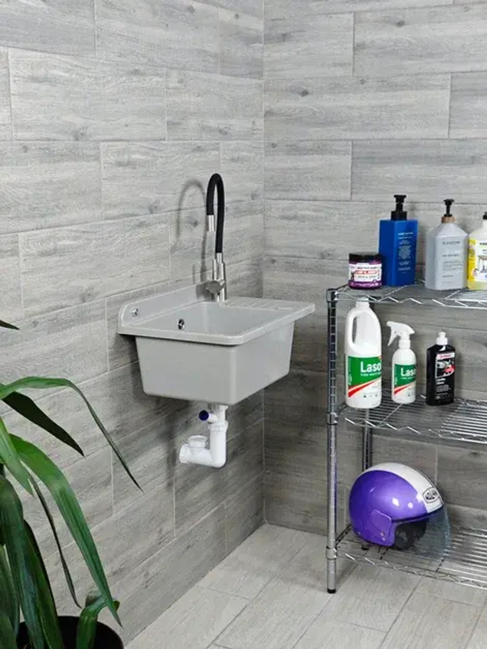 Пластиковая техническая раковина COMPACT GREY