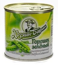 Зелёный горошек 400г. ж/б Хозяин Барин