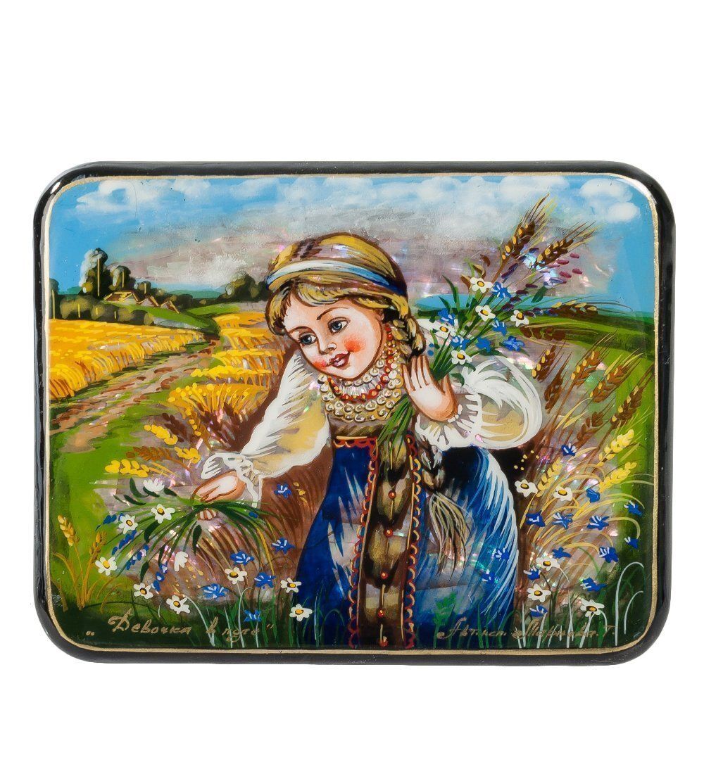 ШК-55/ 57 Шкатулка «Девочка в поле» исп. Маркова