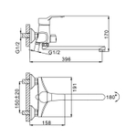 Смеситель для ванны и раковины 40к F2263 FRAP (L-излив, хром, латунь)