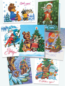 Открытка-комплект Художник Зарубин "Самые теплые пожелания" (15 штук)