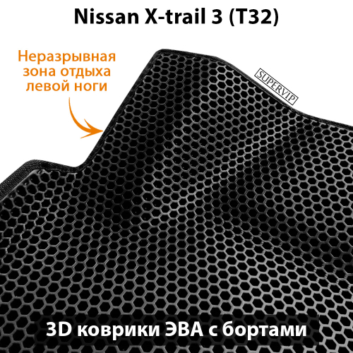 Передние автомобильные коврики ЭВА с бортами для Nissan X-Trail 3 (T32) 13-22г.