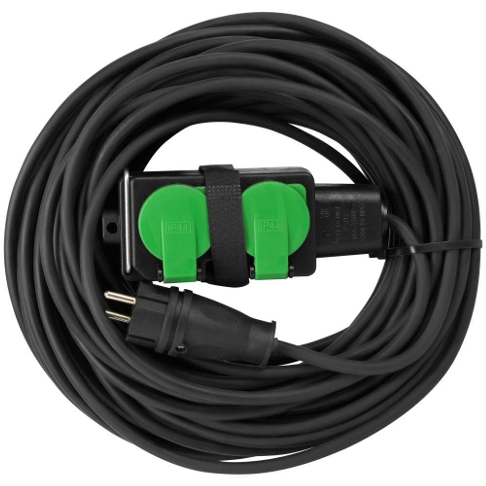 Удлинитель силовой ЭРА GREEN LINE UDL-KG-3x2,5m-20m-IP44 с крышками с заземлением 4 розетки 20м КГ 3x2.5мм2 IP44 | Электротовары