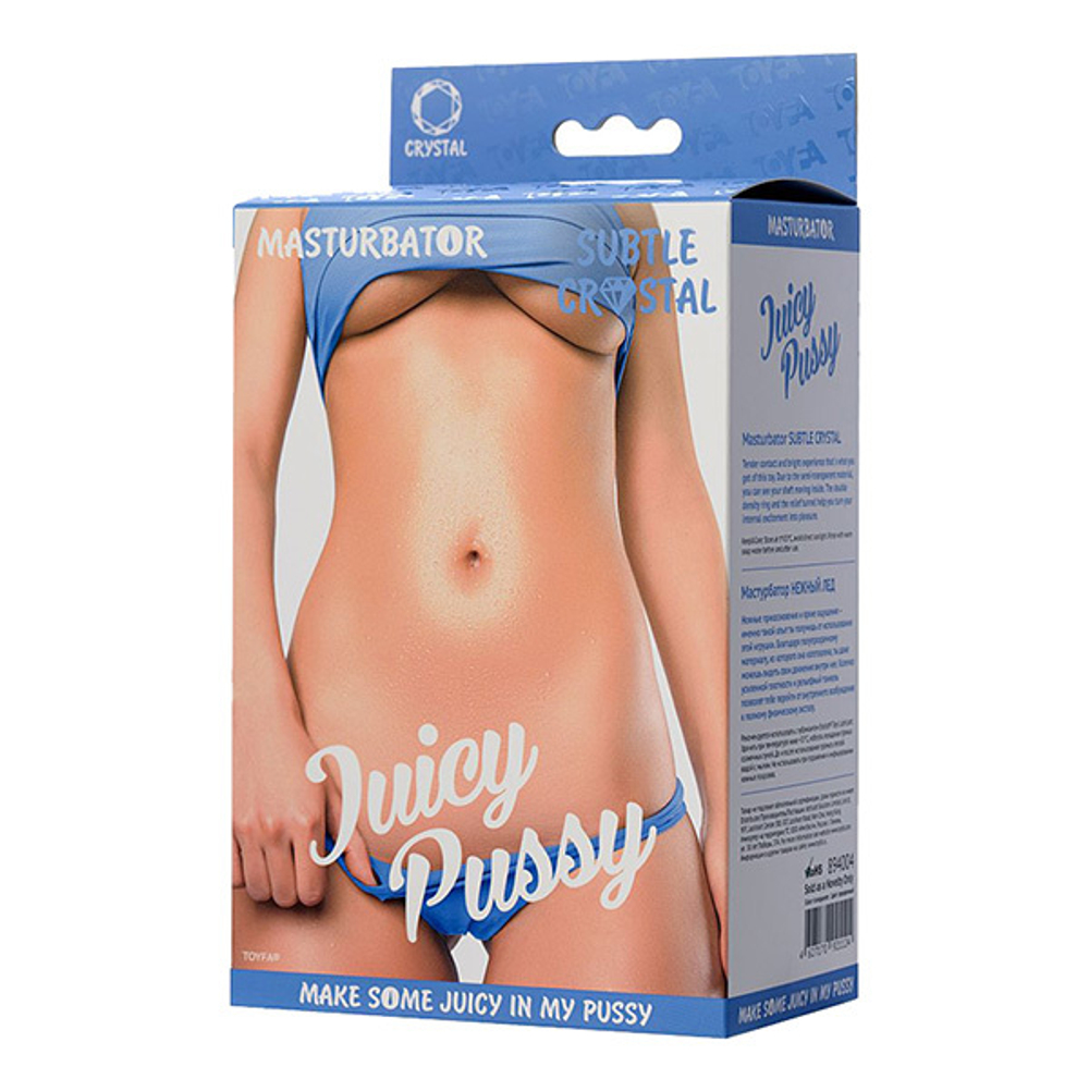 Прозрачный реалистичный мастурбатор 14,5см ToyFa Juicy Pussy Subtle Crystal 894004