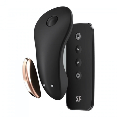 Чёрный вибромассажер в трусики Little Secret (Цвет: черный)