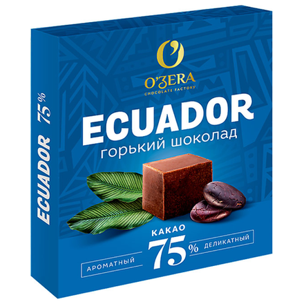 Шоколад Озера Эквадор 75% горький 90 гр