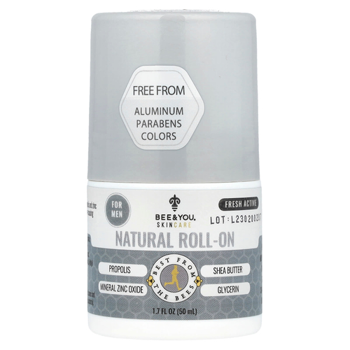 Bee & You, Натуральные шариковые шарики для мужчин, свежесть и активный образ жизни, 50 мл (1,7 жидк. Унции)