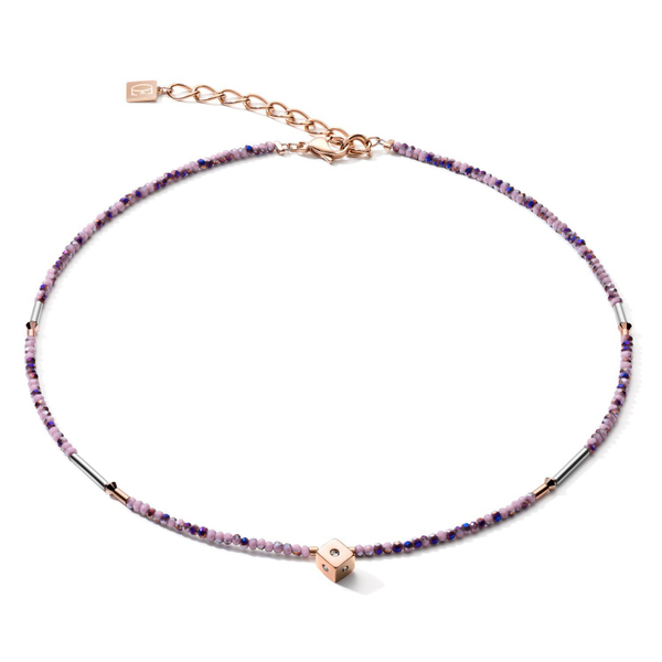 Колье Coeur de Lion Light Amethyst Rose Gold 5080/10-0846 цвет розовый, золотой, фиолетовый