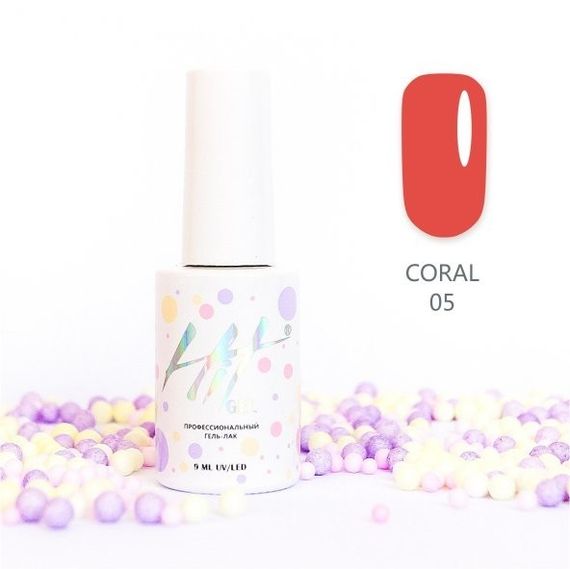 Гель-лак ТМ &quot;HIT gel&quot; №05 Coral, 9 мл