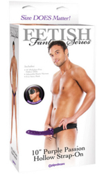 Фаллопротез на эластичном креплении HOLLOW STRAP-ON PURPLE 10'' (Цвет: фиолетовый с черным)