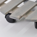 Подставка для цветов напольная на колесиках Флорэль деревянная круглая серая