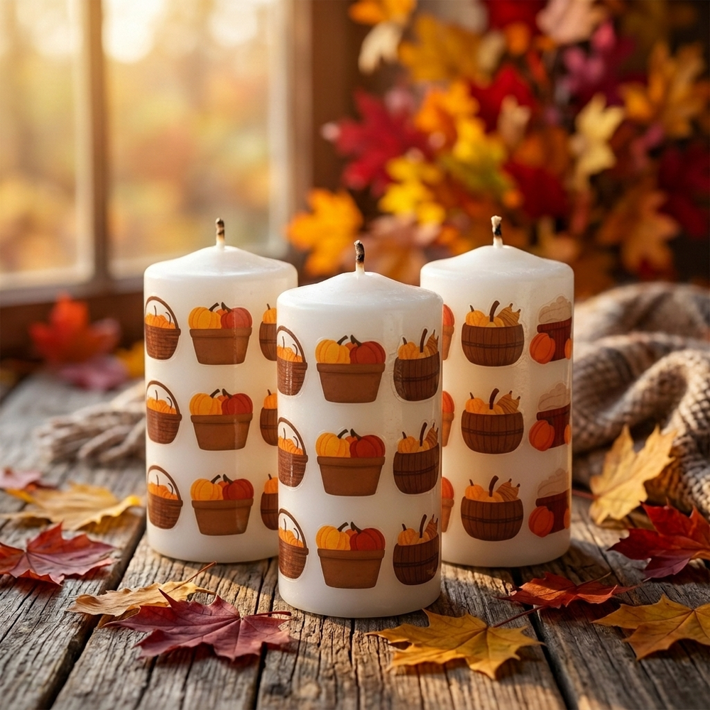 Трансфер переводной - декаль для свечей и гипса осень 015 А5