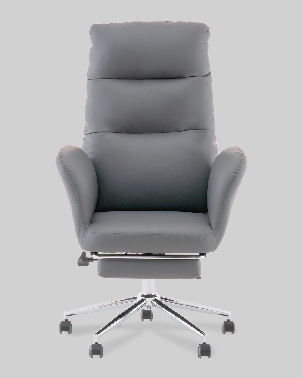 Кресло руководителя TopChairs Solid с оттоманкой серый