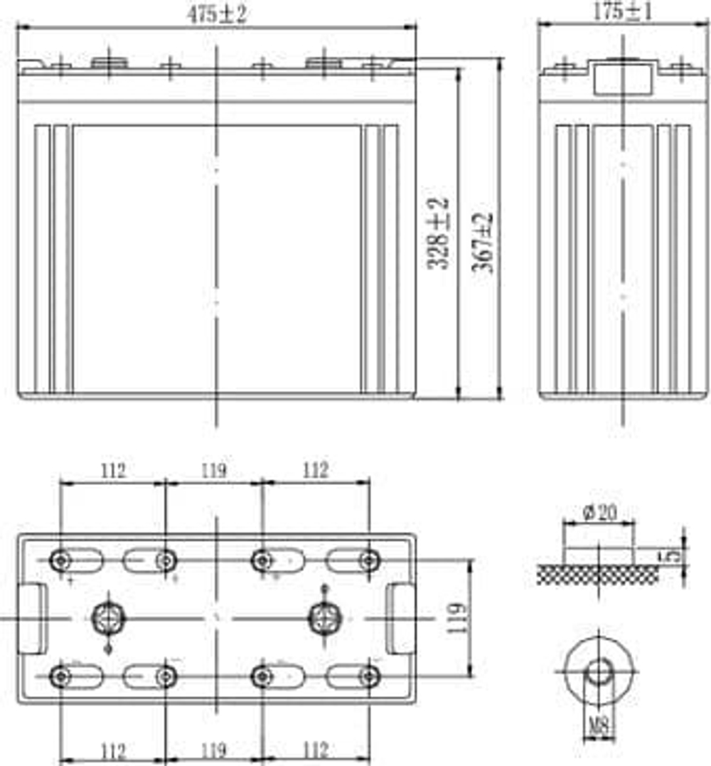 Аккумуляторная батарея Delta STC 1000 (2V / 1000Ah)