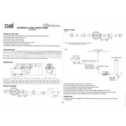 Насос самовсасывающий для "черных вод" 24В