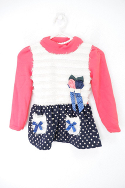 Платье Chang Qing с красно-белым верхом на 5 лет, новое