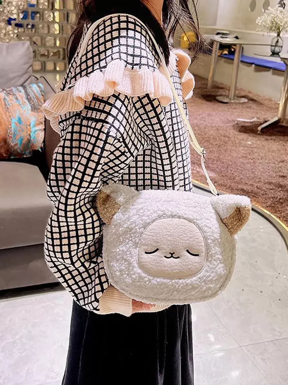 Мягкая игрушка сумка Лама Кучеряма Альпака