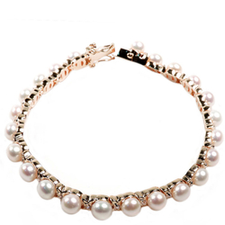 Браслет "Классика" жемчуг, фианит