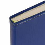 Блокнот в клетку с резинкой А5 (148x218 мм), 80 л., под кожу синий BRAUBERG "Office", 111028