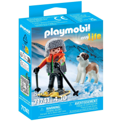 Playmobil 71741 my Life Лыжник с сенбернаром 8 деталей — фото 1