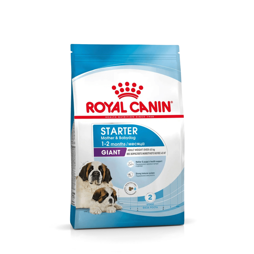 Сухой корм Royal Canin Джайнт Стартер для собак гигантских пород в конце беременности и в период лактации, для щенков до 2-х месяцев - 4 кг