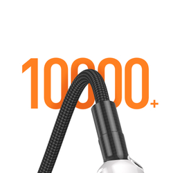 Кабель для быстрой зарядки 27W в тканевой черной оплетке длина 100см (1м) с разъемом Type C на Lightning, серия WLCM Series от Dux Ducis